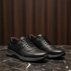 کفش روزمره مردانه مدل چرم طبیعی کد 0083 رنگ مشکی