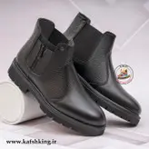 نیم بوت مردانه چرم طبیعی کد 00176t.k