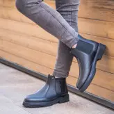 نیم بوت مردانه چرم طبیعی کد 00176t.k