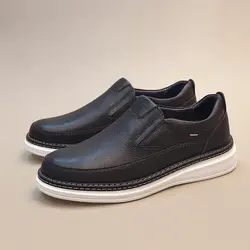 کفش روزمره مردانه مدل چرم طبیعی کد 0072 رنگ مشکی