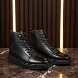 نیمبوت مردانه چرم طبیعی کد 00190t.k