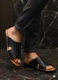 صندل مردانه مدل چرم طبیعی کد 05 رنگ مشکی