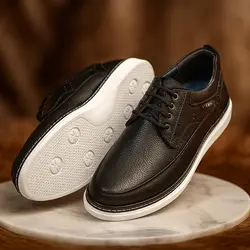 کفش روزمره مردانه مدل چرم طبیعی کد 0071 رنگ مشکی