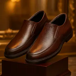 کفش روزمره مردانه چرم طبیعی کد 00142t.k رنگ قهوه ای