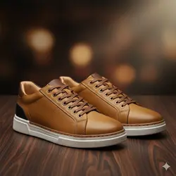 کفش روزمره مردانه چرم طبیعی کد 0016t.k رنگ عسلی