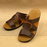 صندل مردانه مدل چرم طبیعی کد 04 رنگ قهوه ای