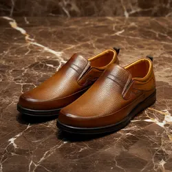 کفش روزمره مردانه مدل چرم طبیعی کد 0024 رنگ عسلی