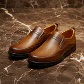 کفش روزمره مردانه مدل چرم طبیعی کد 0024 رنگ عسلی