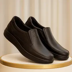 کفش طبی مردانه مدل چرم طبیعی کد 004t.k رنگ مشکی