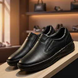 کفش طبی مردانه چرم طبیعی کد 0011t.k رنگ مشکی