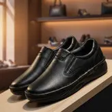 کفش طبی مردانه چرم طبیعی کد 0011t.k رنگ مشکی