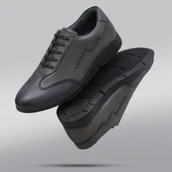 کفش روزمره مردانه مدل چرم طبیعی کد 0028 رنگ طوسی