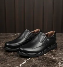 کفش روزمره مردانه مدل چرم طبیعی کد 00113t.k رنگ مشکی