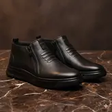 نیم بوت مردانه چرم طبیعی کد 00170t.k