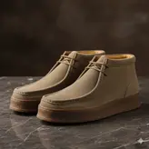 نیمبوت مردانه چرم طبیعی کد 00193t.k رنگ خاکی