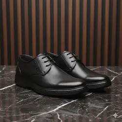 کفش روزمره مردانه مدل چرم طبیعی کد 0052 رنگ مشکی