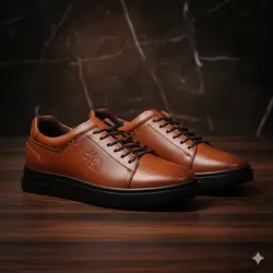 کفش روزمره مردانه مدل چرم طبیعی کد 0030 رنگ قهوه ای