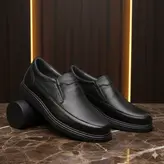 کفش روزمره مردانه چرم طبیعی کد 0014t.k رنگ مشکی