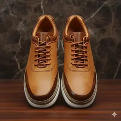 کفش روزمره مردانه مدل چرم طبیعی کد 0079 رنگ عسلی