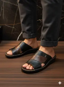 صندل مردانه مدل چرم طبیعی کد 012