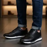 کفش روزمره مردانه مدل چرم طبیعی کد 0065 رنگ مشکی