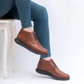 نیمبوت مردانه چرم طبیعی کد 00189t.k رنگ عسلی