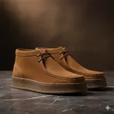 نیم بوت مردانه چرم طبیعی کد 00193t.k رنگ عسلی