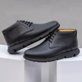 نیم بوت مردانه چرم طبیعی کد 00189t.k رنگ مشکی