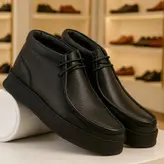 نیم بوت مردانه چرم طبیعی کد 00193t.k رنگ مشکی