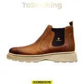 نیم بوت مردانه چرم طبیعی کد 00199t.k رنگ عسلی