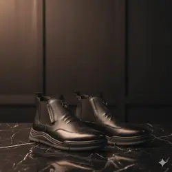 نیم بوت مردانه چرم طبیعی کد 00180t.k رنگ طوسی