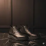 نیم بوت مردانه چرم طبیعی کد 00180t.k رنگ طوسی