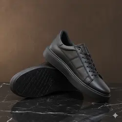 کفش روزمره مردانه چرم طبیعی کد 00185t.k رنگ مشکی