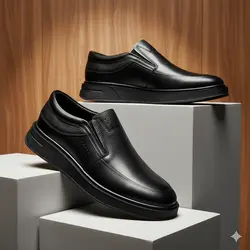 کفش روزمره مردانه چرم طبیعی کد 00203t.k رنگ مشکی