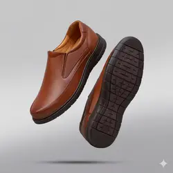 کفش روزمره مردانه چرم طبیعی کد 00197t.k رنگ عسلی