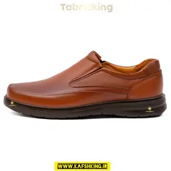 کفش روزمره مردانه چرم طبیعی کد 00197t.k رنگ عسلی