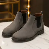 نیم بوت مردانه مدل چرم طبیعی کد 0039 رنگ طوسی