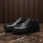 کفش طبی مردانه مدل چرم طبیعی بندی کد 0032 رنگ مشکی