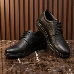 کفش روزمره مردانه مدل چرم طبیعی کد 0033 رنگ مشکی