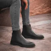 نیم بوت مردانه چرم طبیعی کد 00181t.k رنگ مشکی