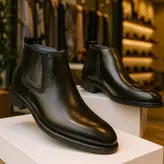 نیمبوت مردانه چرم طبیعی کد 00169t.k رنگ مشکی