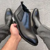 نیمبوت مردانه چرم طبیعی کد 00169t.k رنگ مشکی