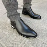 نیمبوت مردانه چرم طبیعی کد 00169t.k رنگ مشکی