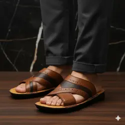 صندل مردانه مدل چرم طبیعی کد 011