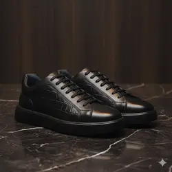 کفش روزمره مردانه مدل چرم طبیعی کد 0047 رنگ مشکی