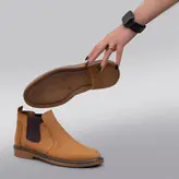 نیموت مردانه چرم طبیعی کد 0039t.k رنگ عسلی
