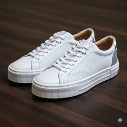 کفش روزمره مردانه چرم طبیعی کد 00209 رنگ سفید