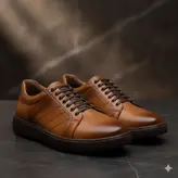 کفش روزمره مردانه چرم طبیعی کد 00204 رنگ عسلی