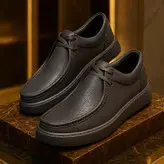 کفش روزمره مردانه چرم طبیعی کد 00153 رنگ طوسی