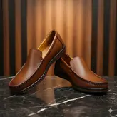 کفش کالج مردانه چرم طبیعی کد 00205 رنگ عسلی